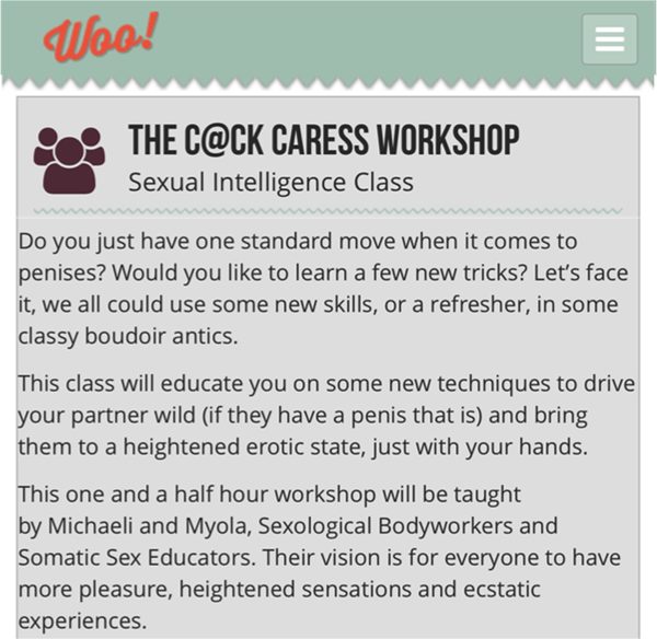 Woo Social Event Dating Cock Workshop Review