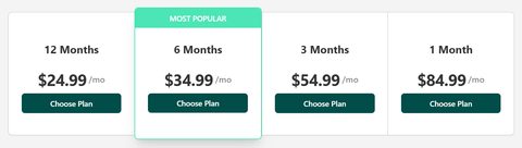 Screenshot of the EliteSingles prices