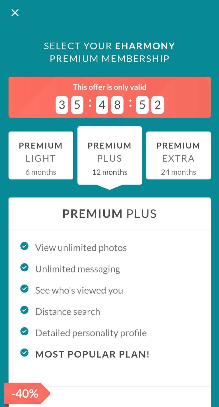 Eharmony monthly plan cost